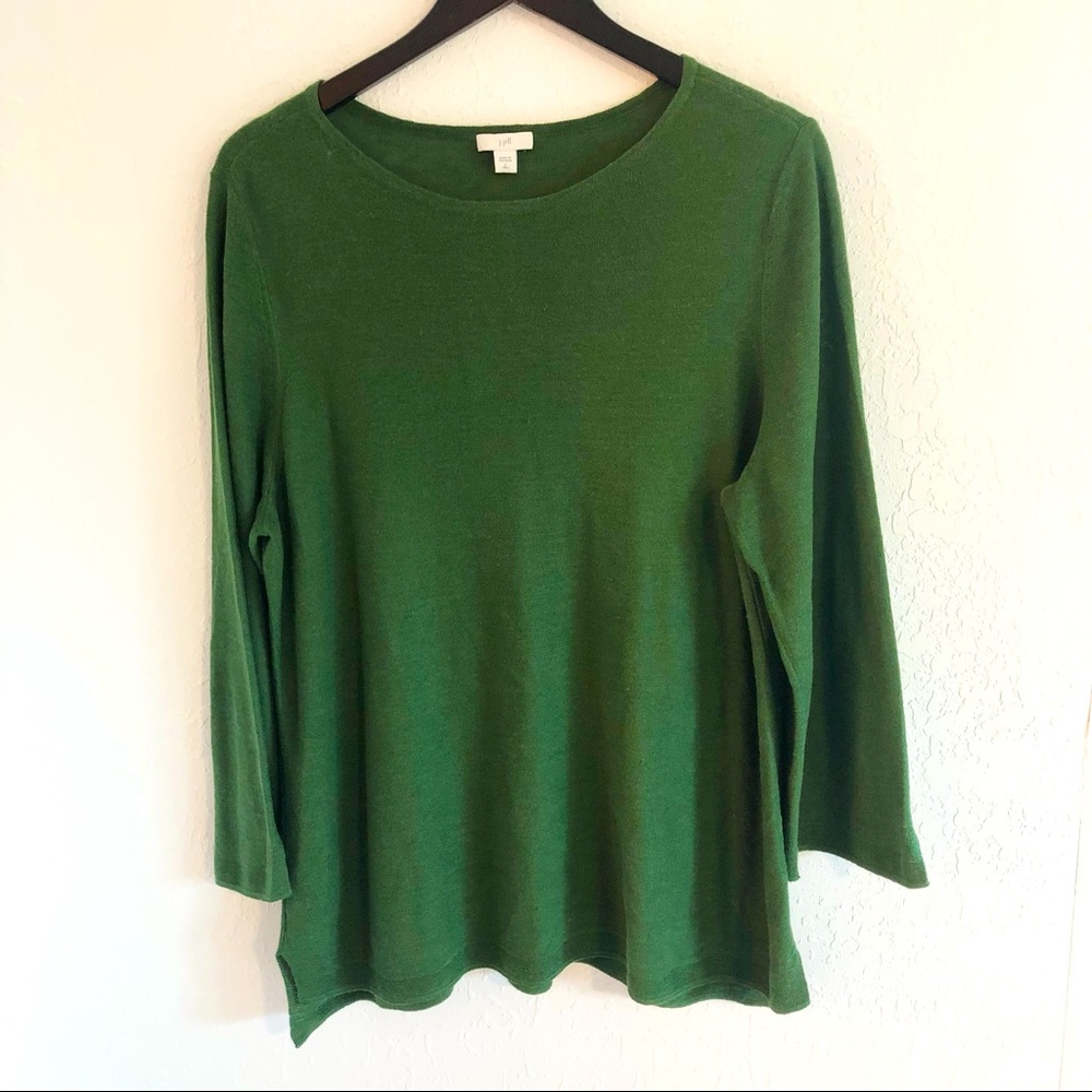 J. Jill Forest Green Long Sleeve Knit Top - EUC